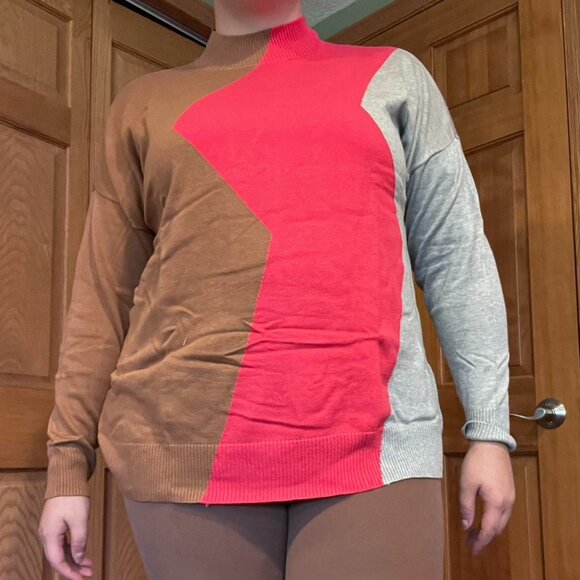 Like New Belle by Kim Gravel Zig Zag Color Block Sweater - Picture 1 of 4